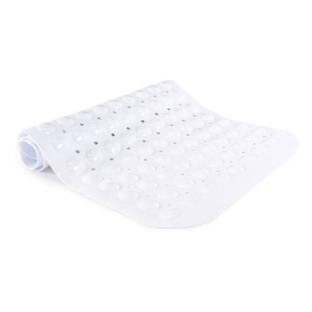 Kenney Mfg Microban Protected Bubble Bath Mat, 26.75in L x 14.5in W, White MB61186H